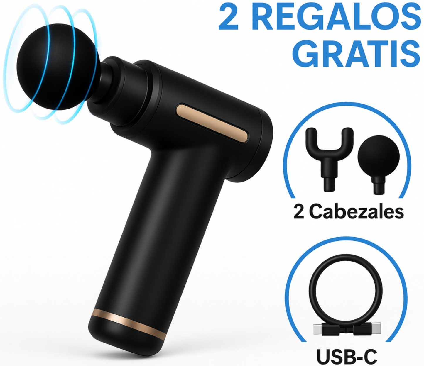 Pistola de Masaje Muscular Portátil