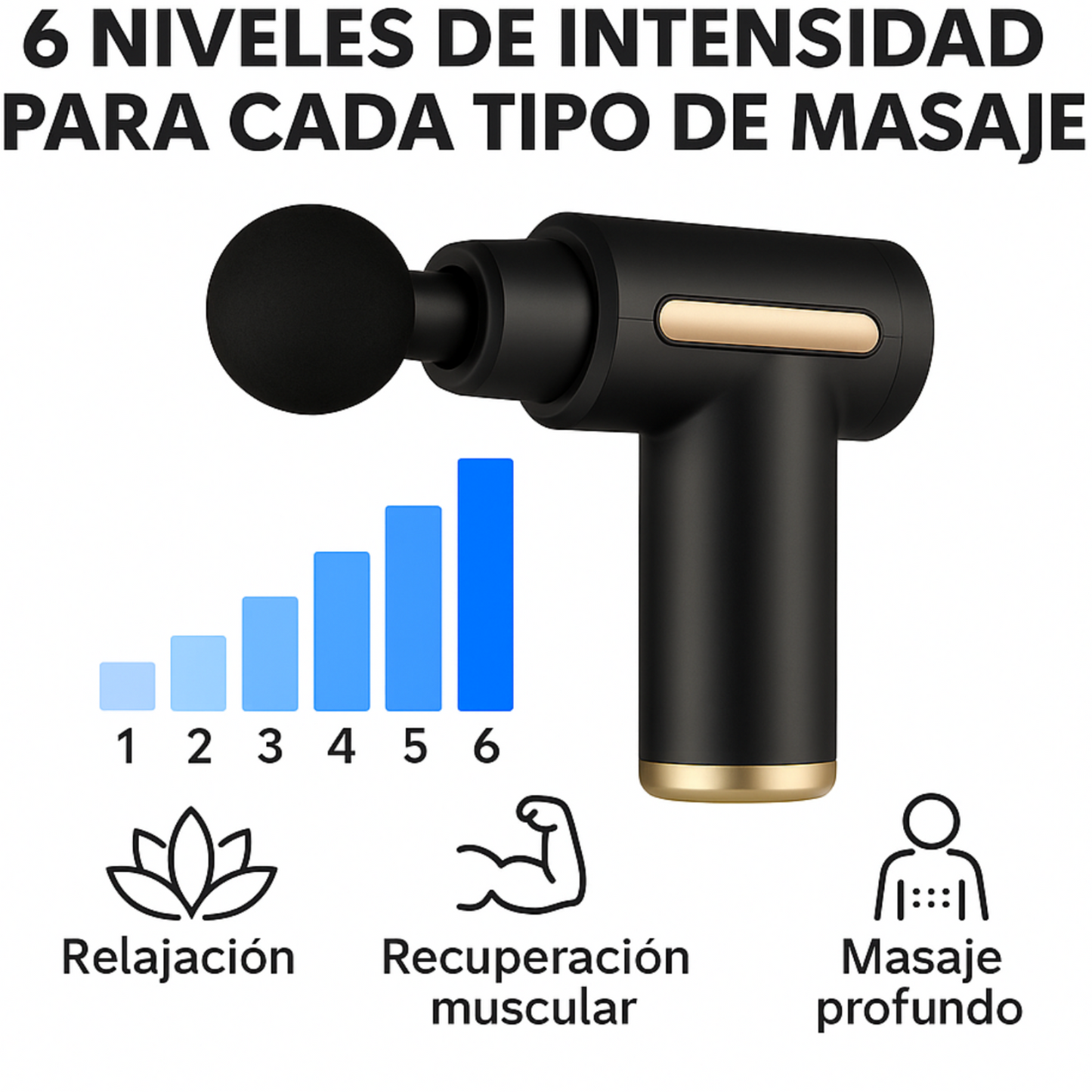 Pistola de Masaje Muscular Portátil