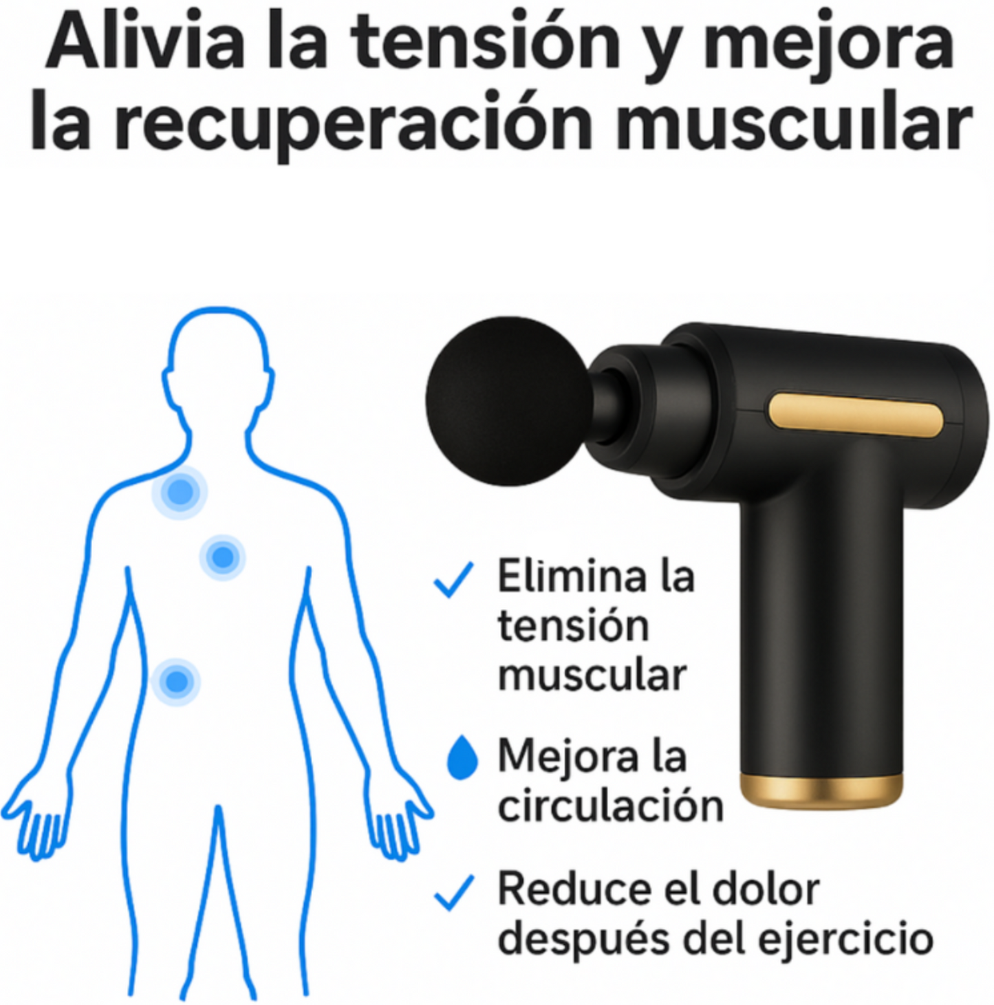 Pistola de Masaje Muscular Portátil
